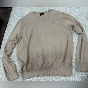 Polo by Ralph Lauren Men's V-Neck Sweater - Beige